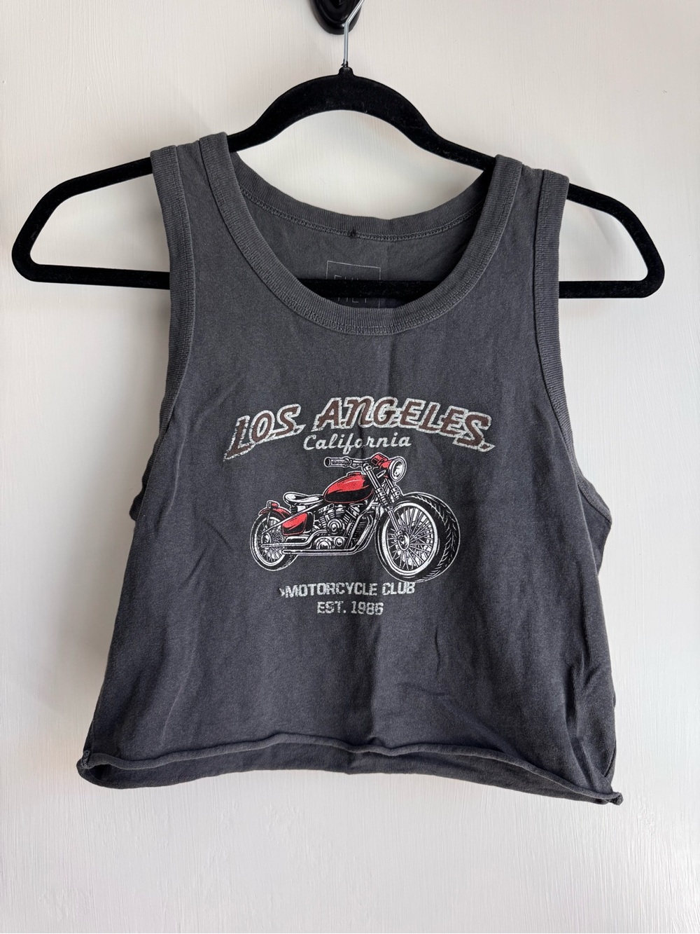 Full Tilt Black Los Angeles Motorcycle Club Tank with Red Accent